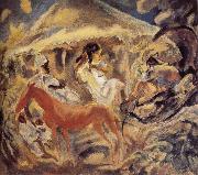 Jules Pascin Red horse painting